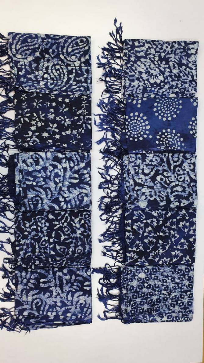 Ff Blue Indigo Printed Rayon Wholesale Scarf Collection